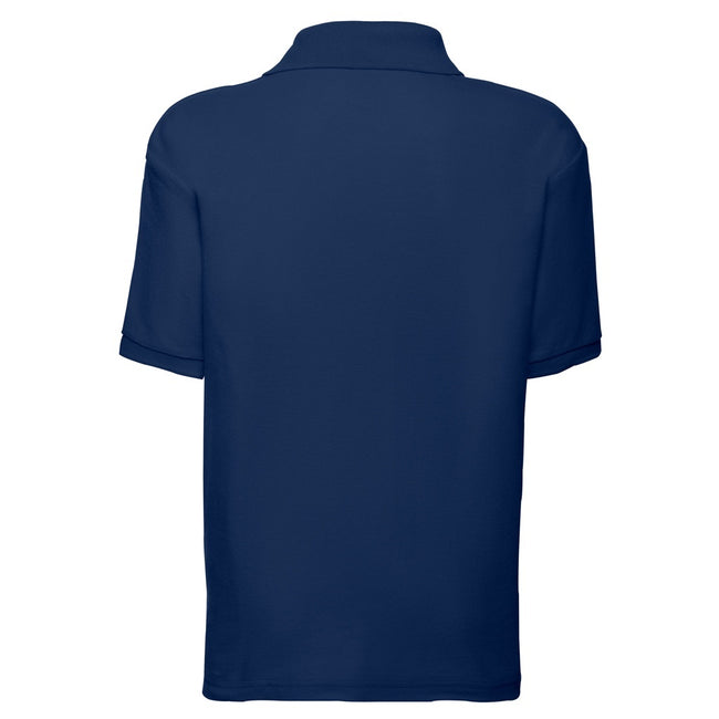 Navy - Back - Fruit of the Loom Childrens-Kids Pique Short-Sleeved Polo Shirt