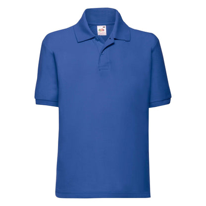 Royal - Front - Fruit of the Loom Childrens-Kids Pique Short-Sleeved Polo Shirt