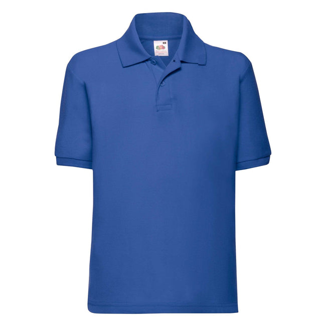 Royal - Front - Fruit of the Loom Childrens-Kids Pique Short-Sleeved Polo Shirt