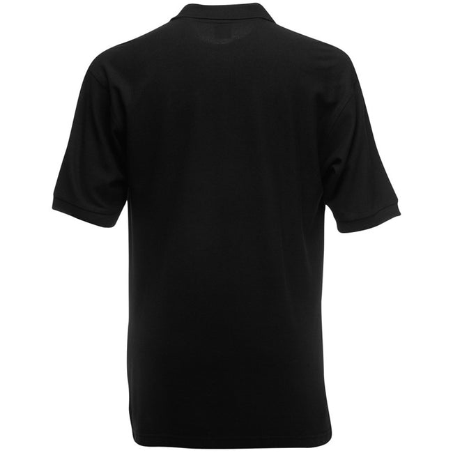 Black - Back - Fruit of the Loom Childrens-Kids Pique Short-Sleeved Polo Shirt