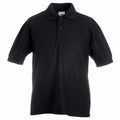 Black - Side - Fruit Of The Loom Childrens-Kids Unisex 65-35 Pique Polo Shirt
