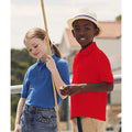Red - Back - Fruit Of The Loom Childrens-Kids Unisex 65-35 Pique Polo Shirt