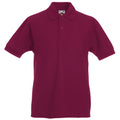 Burgundy - Front - Fruit Of The Loom Childrens-Kids Unisex 65-35 Pique Polo Shirt