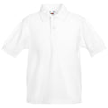 White - Front - Fruit Of The Loom Childrens-Kids Unisex 65-35 Pique Polo Shirt