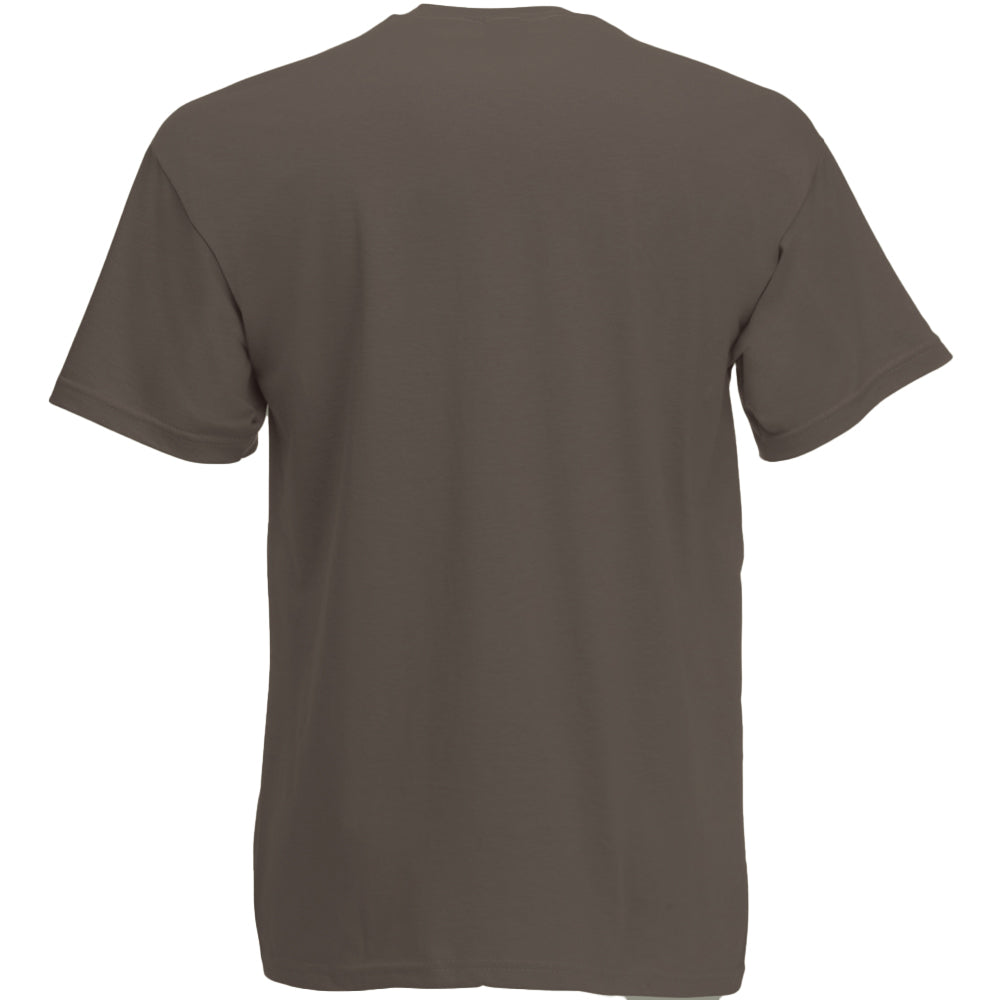 Dark Brown - Back - Mens Value Short Sleeve Casual T-Shirt