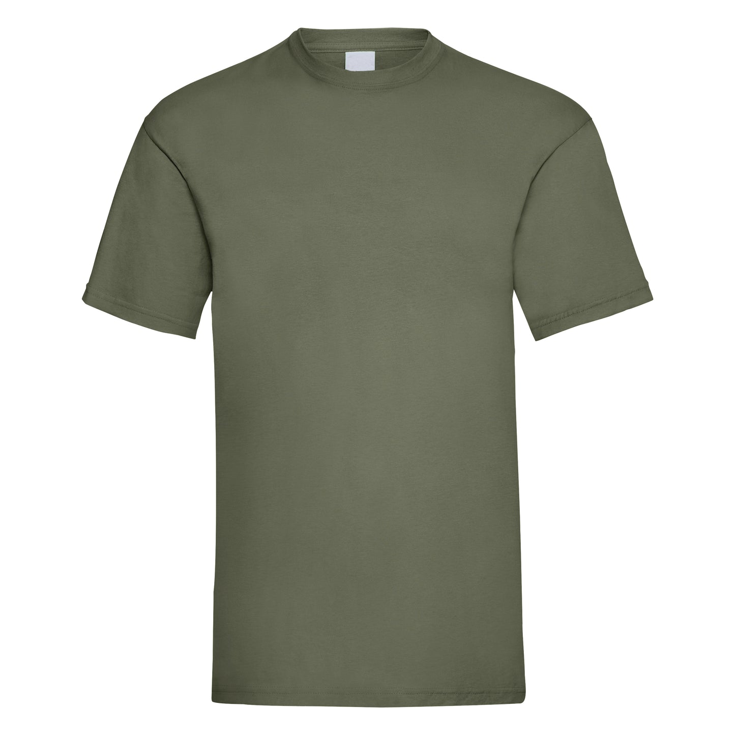Olive Green - Front - Mens Value Short Sleeve Casual T-Shirt