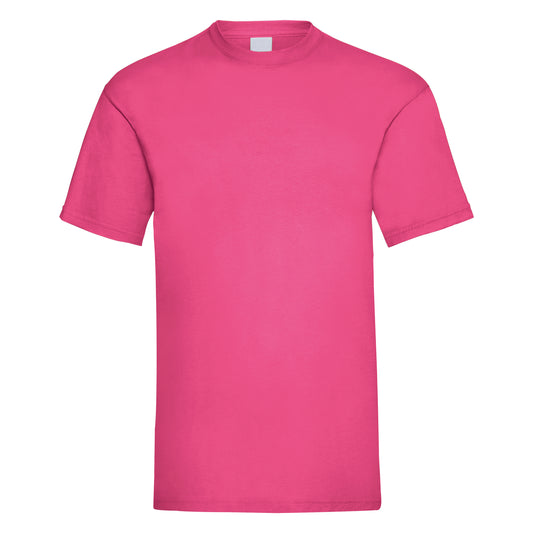 Hot Pink - Front - Mens Value Short Sleeve Casual T-Shirt