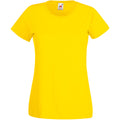 Bright Yellow - Front - Womens-Ladies Value Fitted Short Sleeve Casual T-Shirt