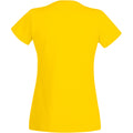 Bright Yellow - Back - Womens-Ladies Value Fitted Short Sleeve Casual T-Shirt