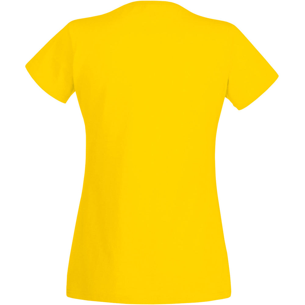 Bright Yellow - Back - Womens-Ladies Value Fitted Short Sleeve Casual T-Shirt