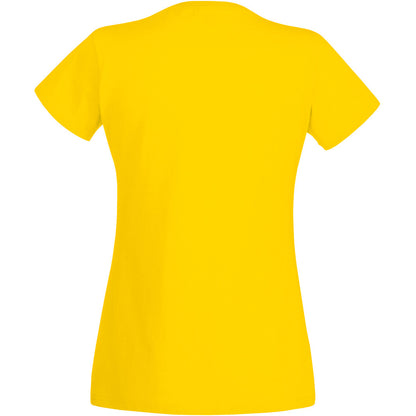 Bright Yellow - Back - Womens-Ladies Value Fitted Short Sleeve Casual T-Shirt
