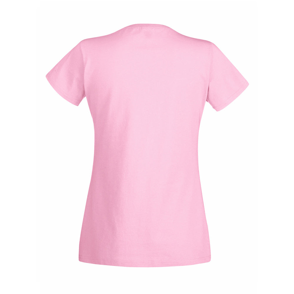Pastel Pink - Back - Womens-Ladies Value Fitted Short Sleeve Casual T-Shirt