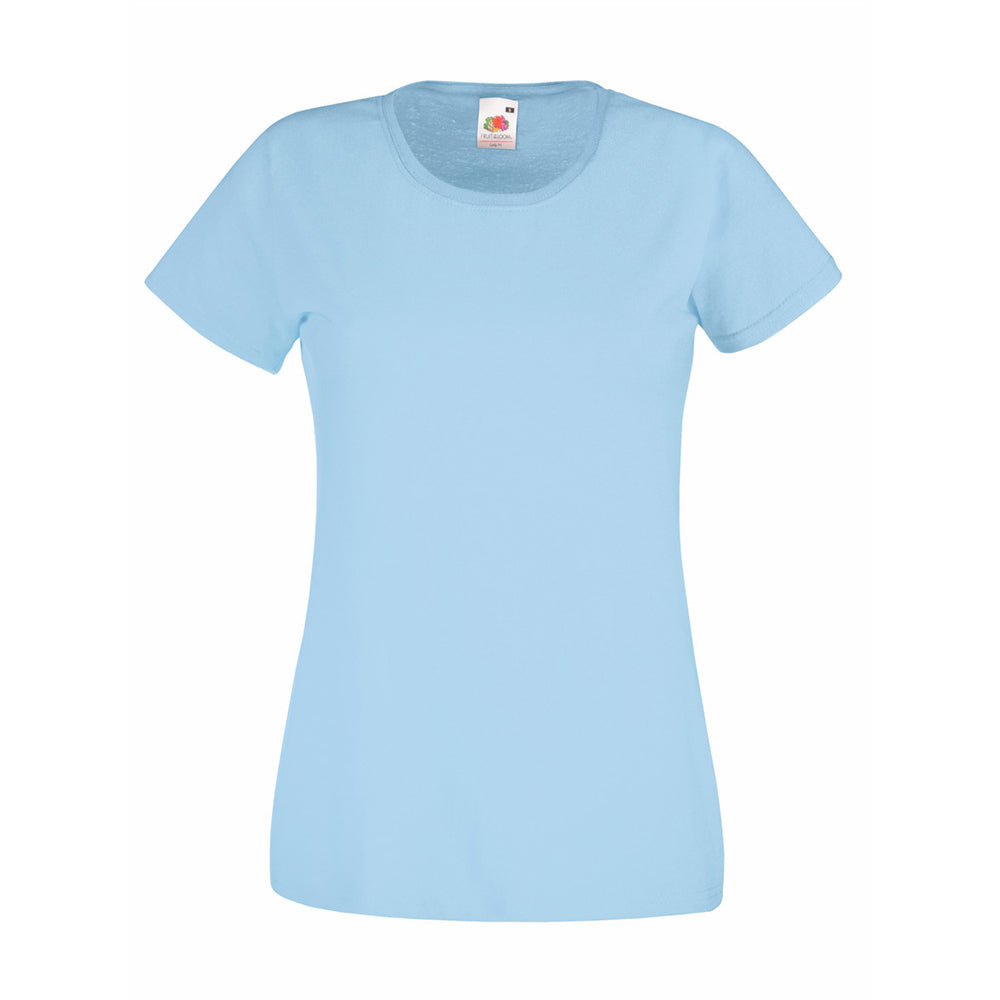 Light Blue - Front - Womens-Ladies Value Fitted Short Sleeve Casual T-Shirt
