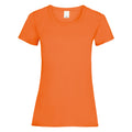 Bright Orange - Front - Womens-Ladies Value Fitted Short Sleeve Casual T-Shirt