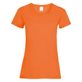 Bright Orange - Side - Womens-Ladies Value Fitted Short Sleeve Casual T-Shirt