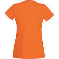 Bright Orange - Back - Womens-Ladies Value Fitted Short Sleeve Casual T-Shirt