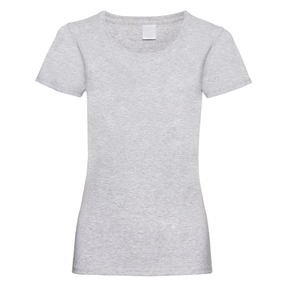 Grey Marl - Front - Womens-Ladies Value Fitted Short Sleeve Casual T-Shirt