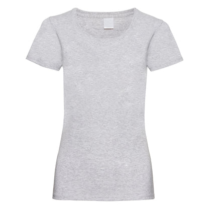 Grey Marl - Front - Womens-Ladies Value Fitted Short Sleeve Casual T-Shirt