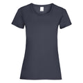 Midnight Blue - Front - Womens-Ladies Value Fitted Short Sleeve Casual T-Shirt