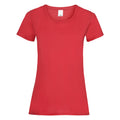 Bright Red - Front - Womens-Ladies Value Fitted Short Sleeve Casual T-Shirt