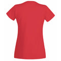 Bright Red - Back - Womens-Ladies Value Fitted Short Sleeve Casual T-Shirt