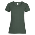 Dark Green - Front - Womens-Ladies Value Fitted Short Sleeve Casual T-Shirt