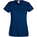 Airforce Blue - Front - Womens-Ladies Value Fitted Short Sleeve Casual T-Shirt