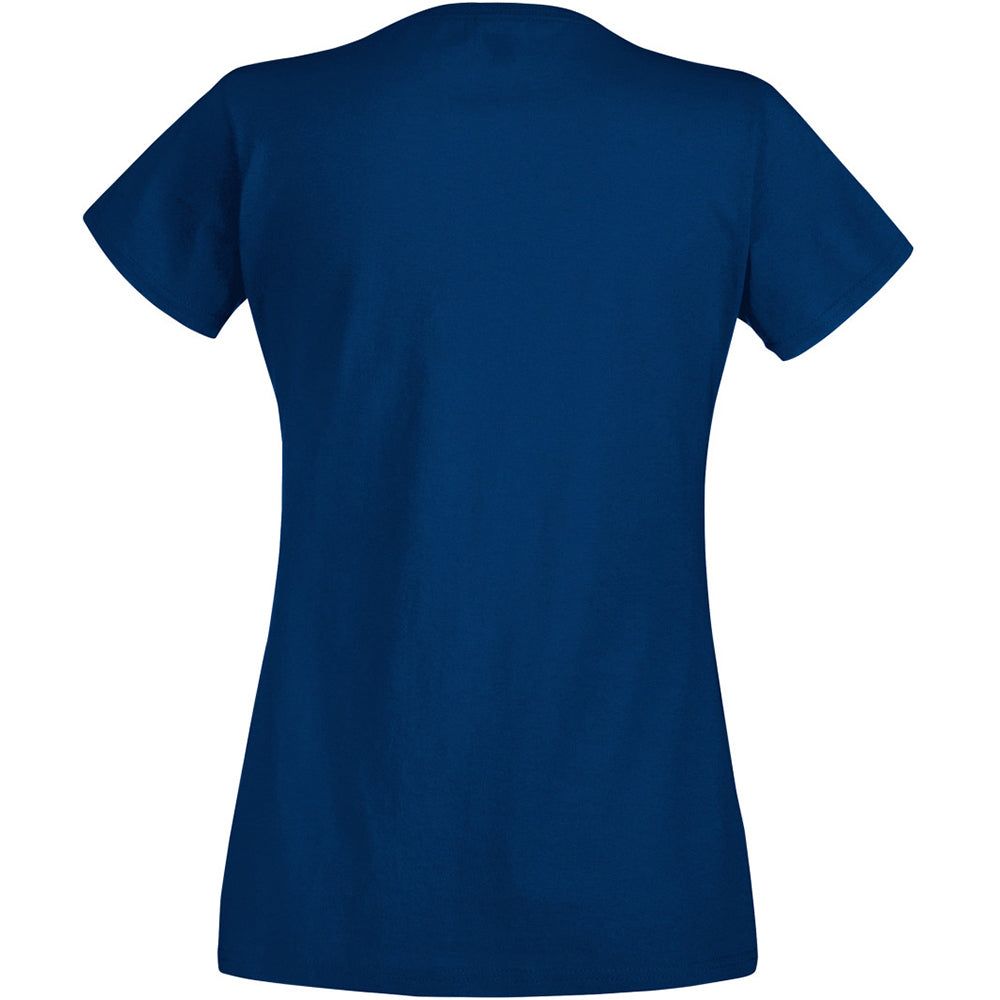 Airforce Blue - Back - Womens-Ladies Value Fitted Short Sleeve Casual T-Shirt