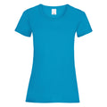 Cyan - Front - Womens-Ladies Value Fitted Short Sleeve Casual T-Shirt