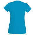 Cyan - Back - Womens-Ladies Value Fitted Short Sleeve Casual T-Shirt