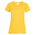 Gold - Front - Womens-Ladies Value Fitted Short Sleeve Casual T-Shirt