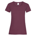 Oxblood - Front - Womens-Ladies Value Fitted Short Sleeve Casual T-Shirt