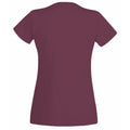 Oxblood - Back - Womens-Ladies Value Fitted Short Sleeve Casual T-Shirt