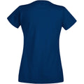Airforce Blue - Back - Womens-Ladies Value Fitted Short Sleeve Casual T-Shirt