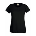 Jet Black - Front - Womens-Ladies Value Fitted Short Sleeve Casual T-Shirt