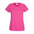 Hot Pink - Front - Womens-Ladies Value Fitted Short Sleeve Casual T-Shirt