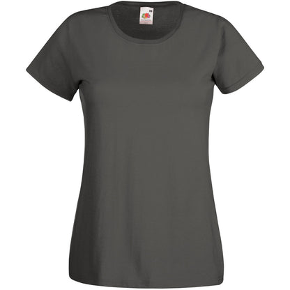 Graphite - Front - Womens-Ladies Value Fitted Short Sleeve Casual T-Shirt