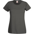 Graphite - Front - Womens-Ladies Value Fitted Short Sleeve Casual T-Shirt