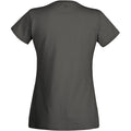 Graphite - Back - Womens-Ladies Value Fitted Short Sleeve Casual T-Shirt
