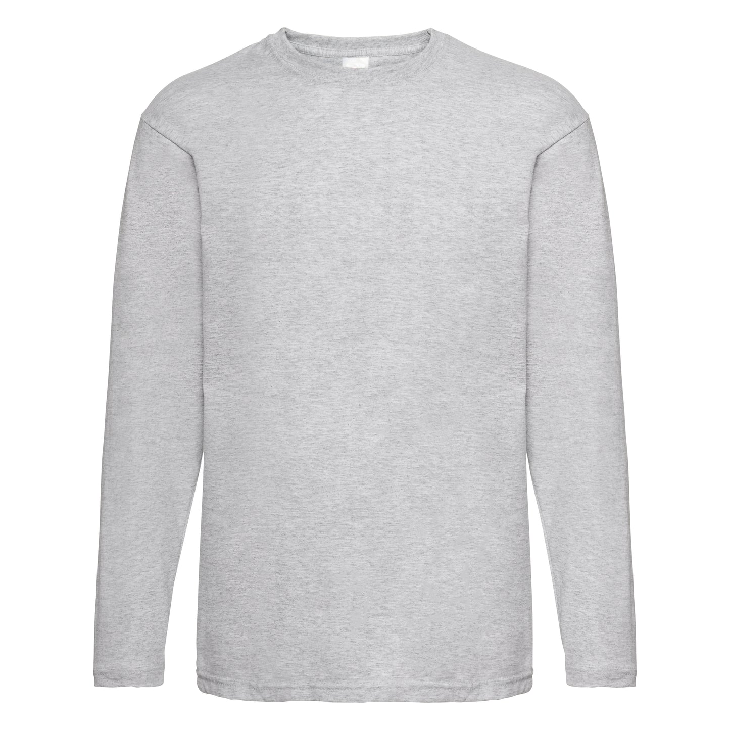 Grey Marl - Front - Mens Value Long Sleeve Casual T-Shirt