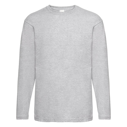 Grey Marl - Front - Mens Value Long Sleeve Casual T-Shirt