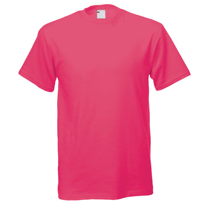 Hot Pink - Front - Mens Short Sleeve Casual T-Shirt