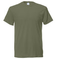 Olive Green - Front - Mens Short Sleeve Casual T-Shirt