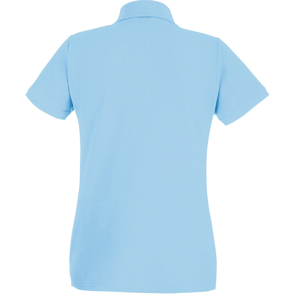 Light Blue - Back - Fruit of the Loom Womens-Ladies Lady Fit Short-Sleeved Polo Shirt