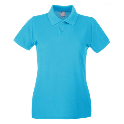 Cyan - Front - Fruit Of The Loom Womens-Ladies Lady Fit Short-Sleeved Polo Shirt
