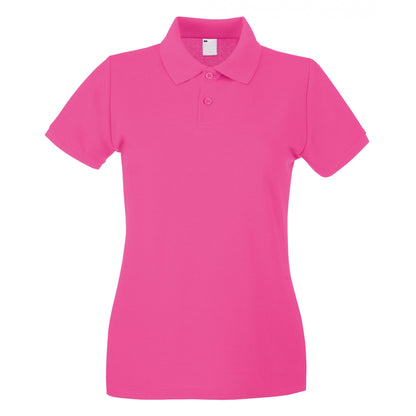 Hot Pink - Front - Fruit Of The Loom Womens-Ladies Lady Fit Short-Sleeved Polo Shirt