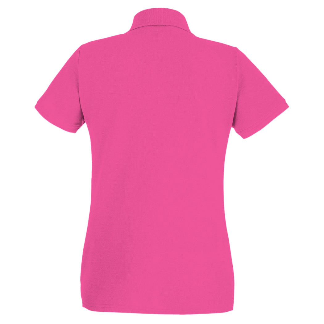 Hot Pink - Back - Fruit of the Loom Womens-Ladies Lady Fit Short-Sleeved Polo Shirt