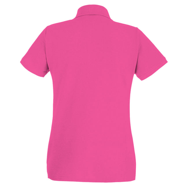 Hot Pink - Back - Fruit of the Loom Womens-Ladies Lady Fit Short-Sleeved Polo Shirt