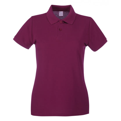 Oxblood - Front - Fruit Of The Loom Womens-Ladies Lady Fit Short-Sleeved Polo Shirt