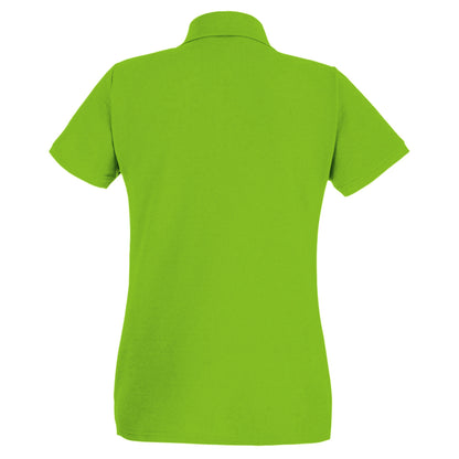 Lime Green - Back - Fruit of the Loom Womens-Ladies Lady Fit Short-Sleeved Polo Shirt